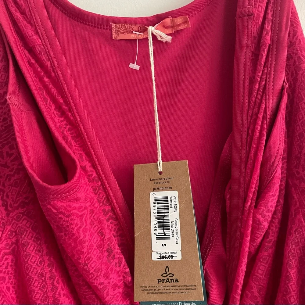 NEW Prana Mika Dress Cosmo Pink Copa Small S